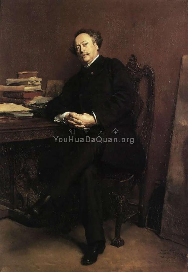 Portrait of Alexandre Jr Dumas - 让·路易·欧内斯特·梅索尼尔